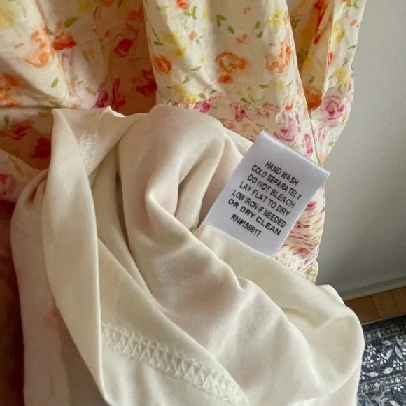 ARULA Cream Maxi Dress with Pink and Orange Floral Print - Picture 8 of 9